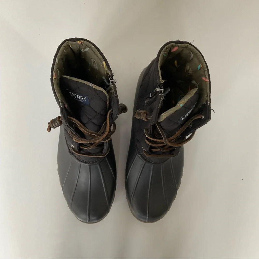 Sperry Black Waterproof Duck Boots. Size 7.5 Women's - Picture 9 of 11